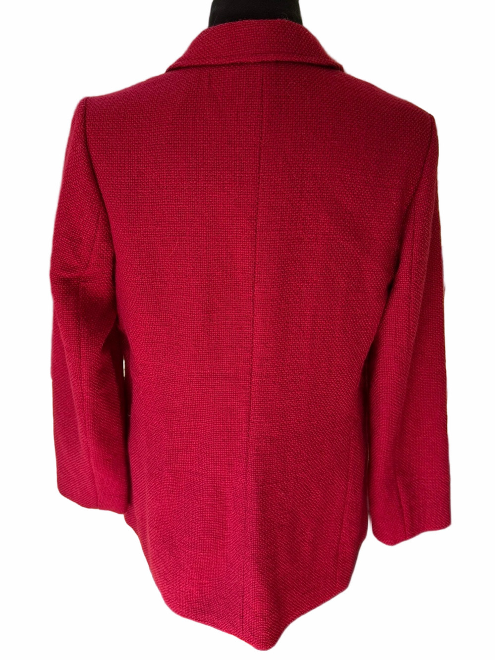 J. Jill Red Textured Wool Blend Two-Button Patch Pocket Blazer Jacket Size Med - Picture 3 of 10